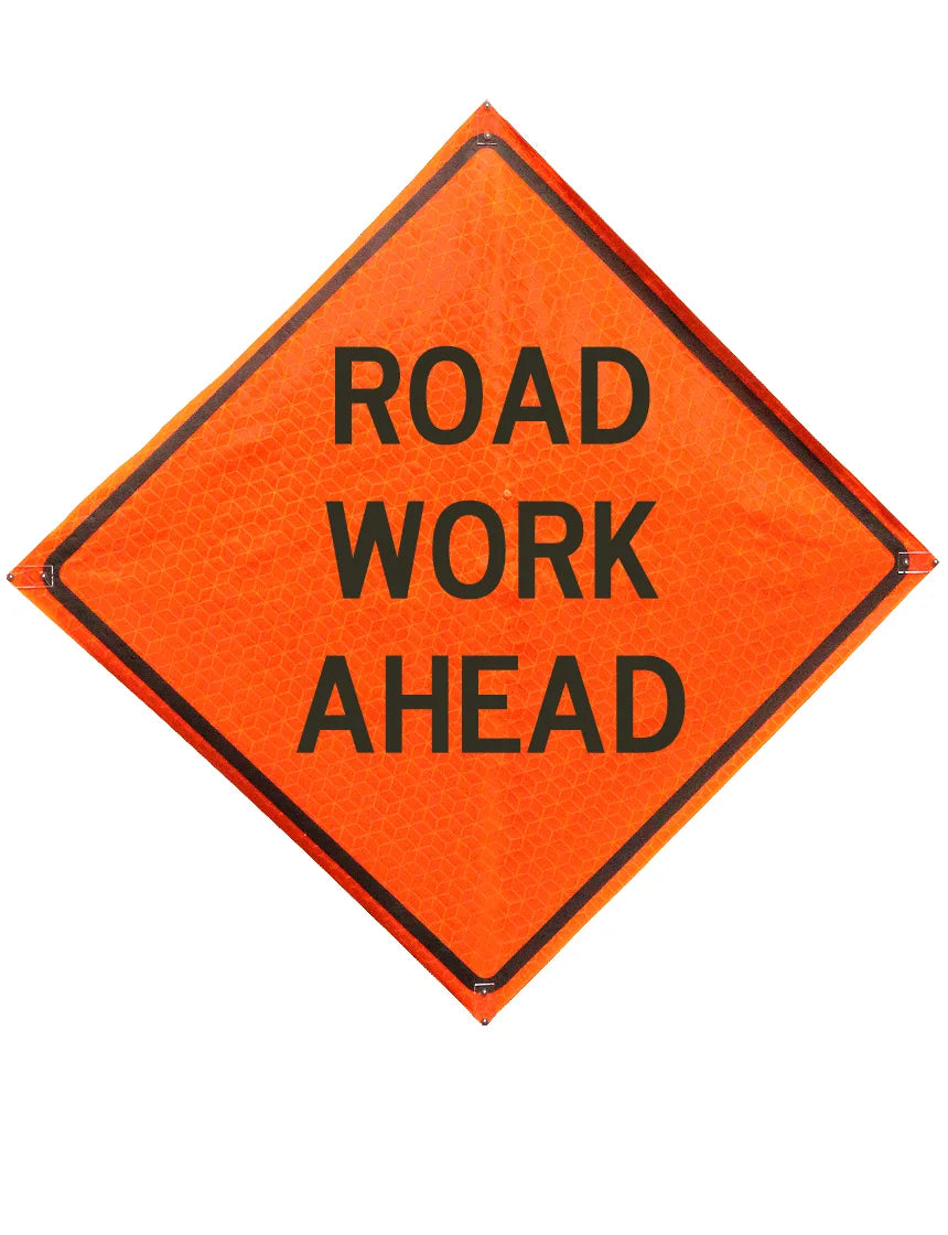 Road Work Ahead Roll Up Sign