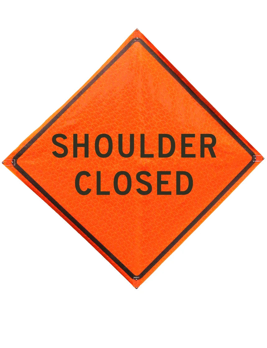 Shoulder Closed Roll Up Sign