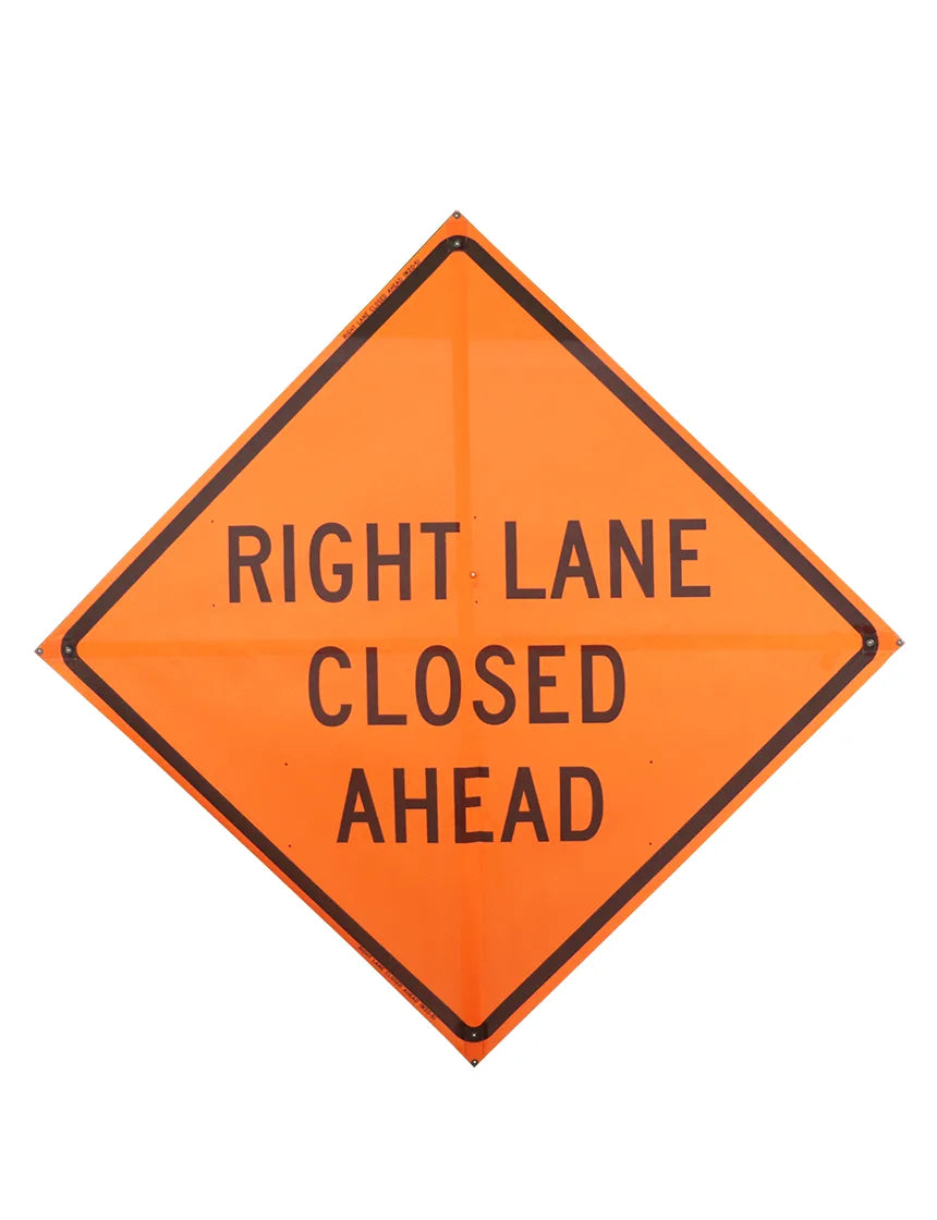 Right Lane Closed Ahead Roll Up Sign