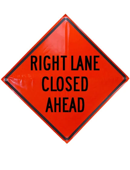 Right Lane Closed Ahead Roll Up Sign
